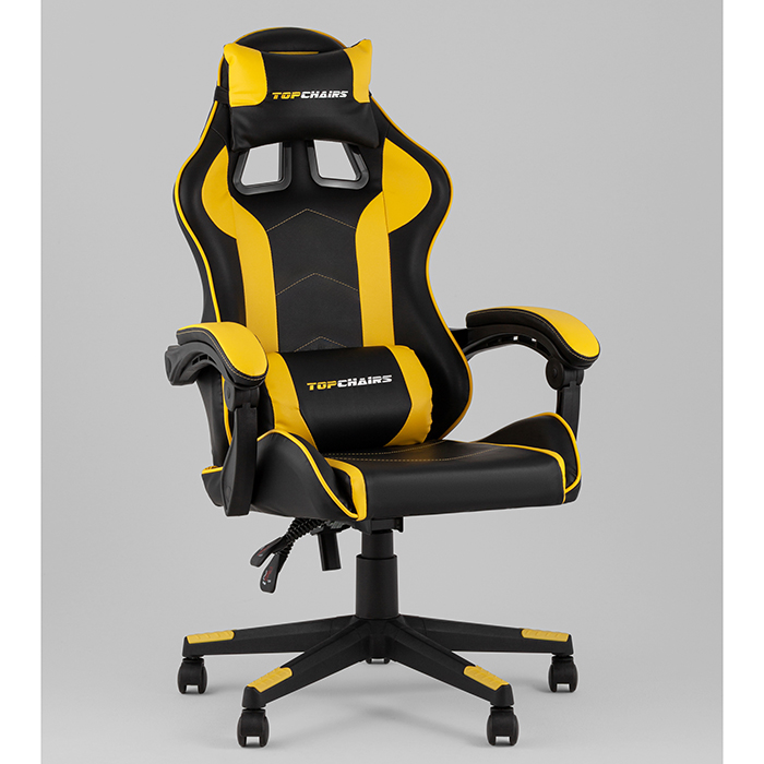 Кресло игровое TopChairs Shadow чёрно-жёлтый Stool Group GF-8079 black+yellow
