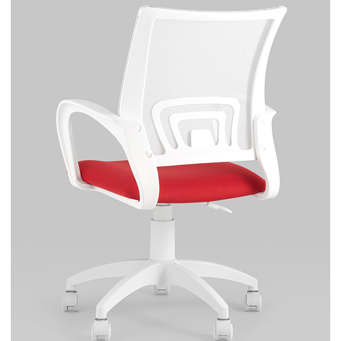 Кресло офисное TopChairs белый/красный Stool Group ST-BASIC-W/WH/26-22