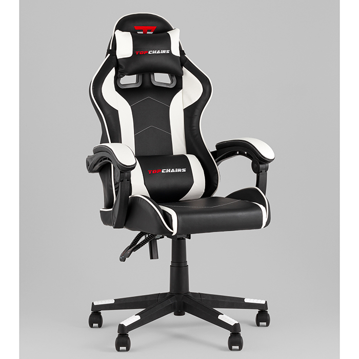 Кресло игровое TopChairs Shadow чёрно-белый Stool Group GF-8079 black+white