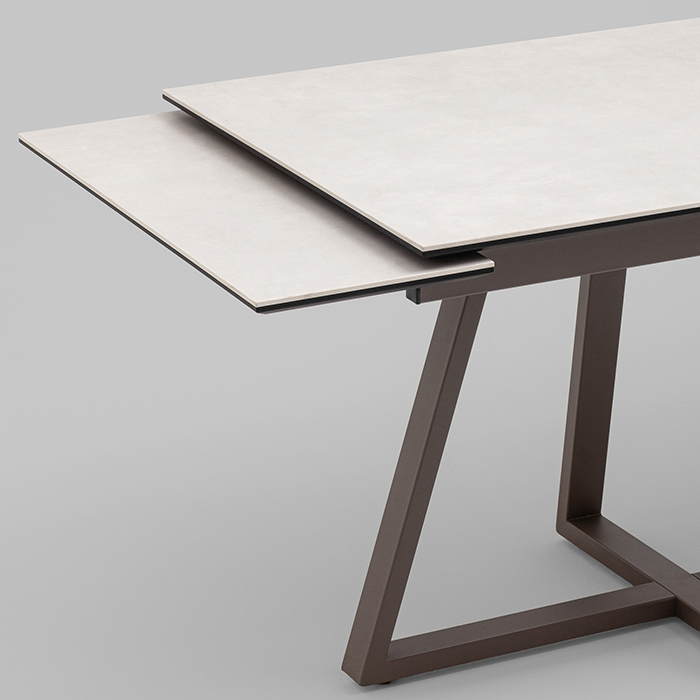 Стол Керас 120-1 D80 см керамика Carmen light grey подстолье коричневое Stool Group AV 2127-1200/800-CLG-7006T