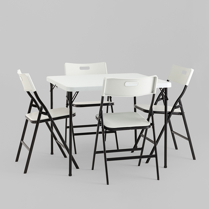Комплект раскладного стола и стульев белый Stool Group YX-ZFP86 white