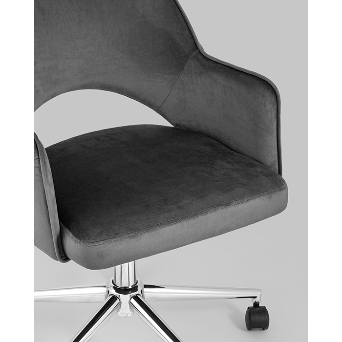 Кресло офисное Кларк велюр серый Stool Group CLARKSON GREY CHROME