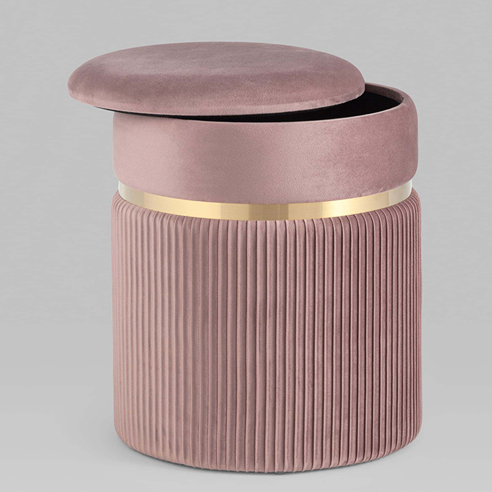 Пуф Миранда с ящиком велюр розовый Stool Group 19B352VA-8167-30