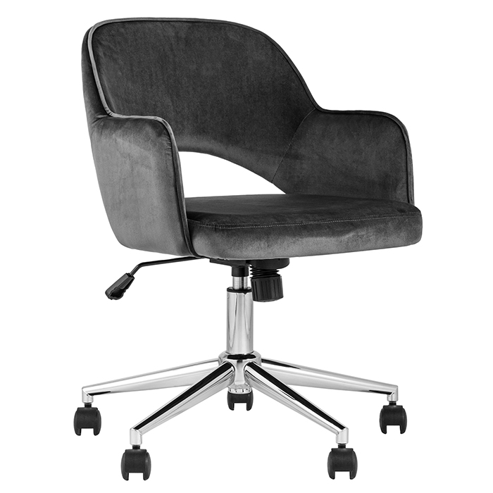 Кресло офисное Кларк велюр серый Stool Group CLARKSON GREY CHROME