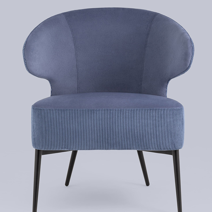 Кресло-лаунж Royal Stripes велюр синий Stool Group vd-royal-v795-vl48