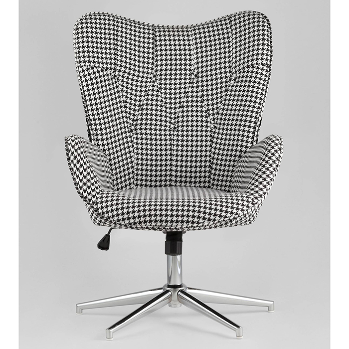 Кресло регулируемое Филадельфия гусиная лапка чёрно-белое Stool Group FUCHS HOUNDTOOTH