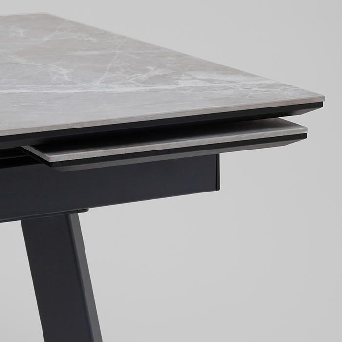 Стол Тайл 140-200х85 см керамика Larka Grey подстолье антрацит Stool Group AV 2126-1400/800-170110-7016T
