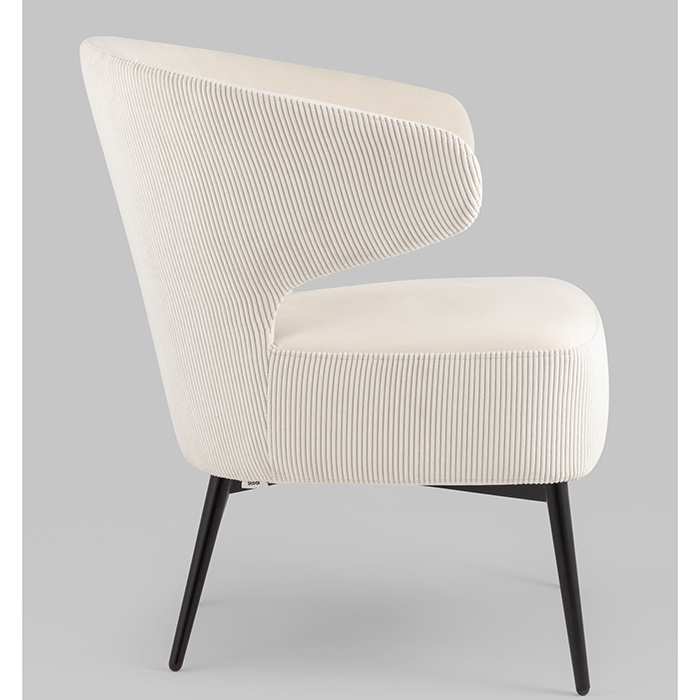 Кресло-лаунж Royal Stripes велюр молочный Stool Group vd-royal-v000-vl01