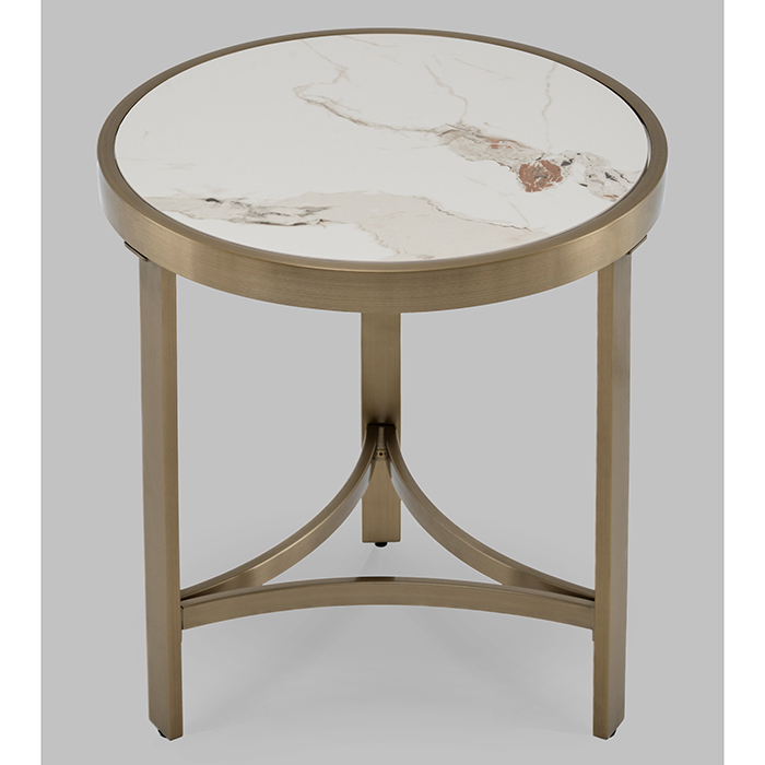 Журнальный столик Адриана D50 светлая керамика Stool Group EET-223-BRCG-BDFL