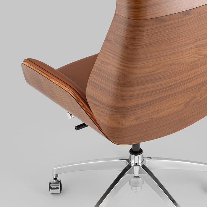 Кресло офисное TopChairs Crown коричневый Stool Group A312 8383-14 walnut back