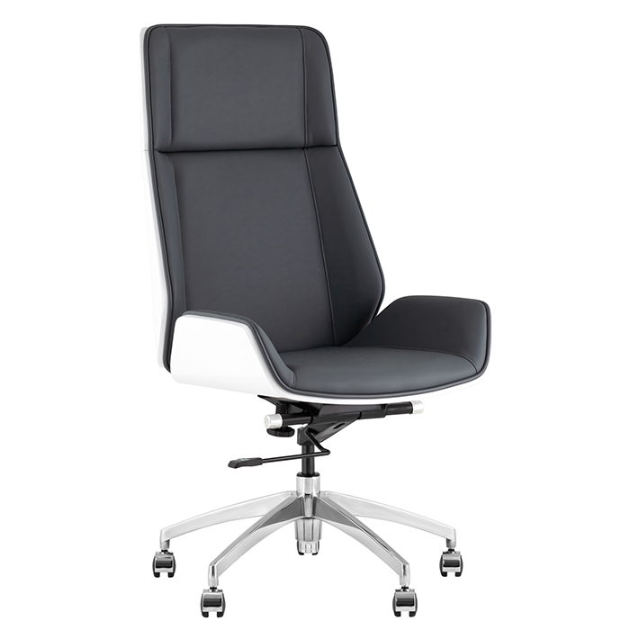 Кресло офисное TopChairs Crown серо-голубой/белый Stool Group A312 8386-16 white back