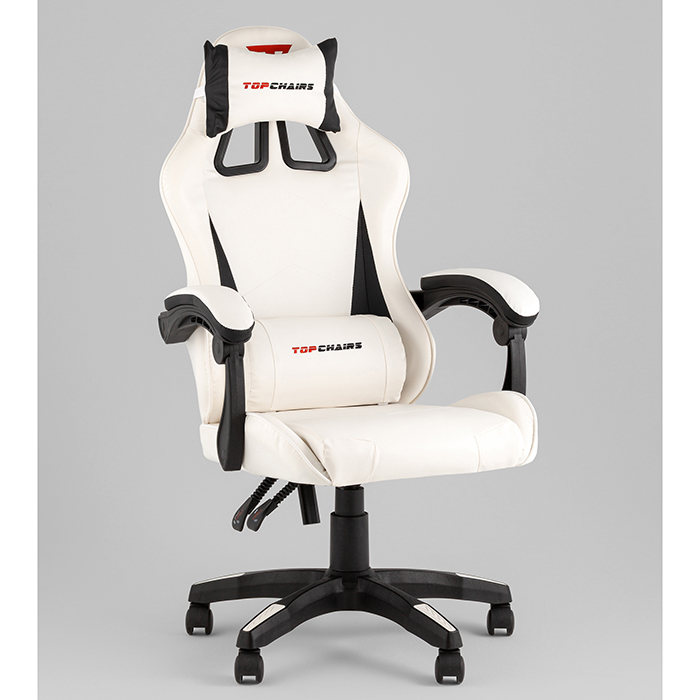 Кресло игровое TopChairs Phantom бело-чёрный Stool Group GF-D80 white+black