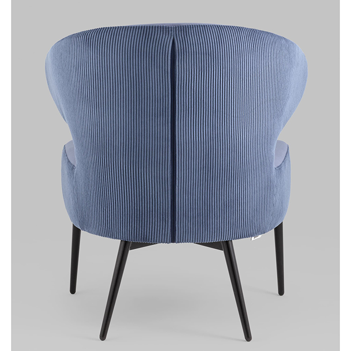 Кресло-лаунж Royal Stripes велюр синий Stool Group vd-royal-v795-vl48