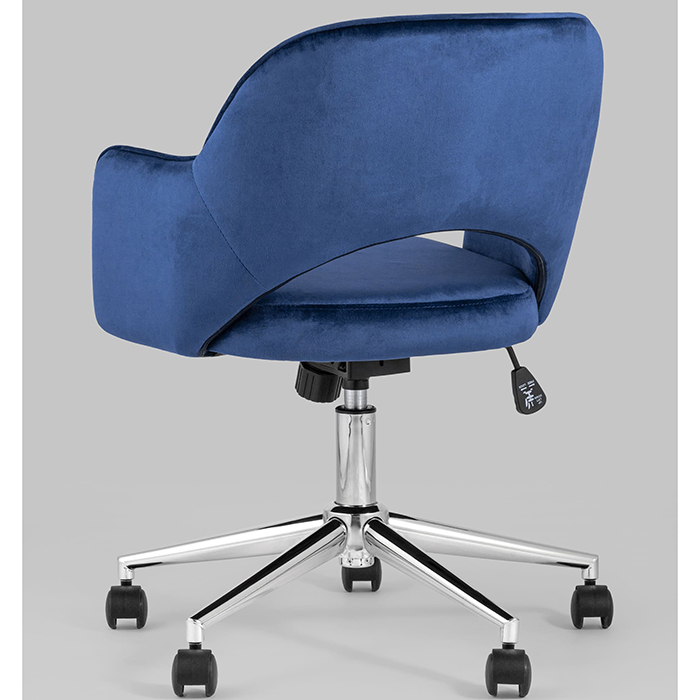 Кресло офисное Кларк велюр синий Stool Group CLARKSON BLUE CHROME