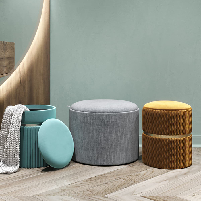 Пуф Миранда с ящиком велюр светло-бирюзовый Stool Group 19B352VA-8167-62