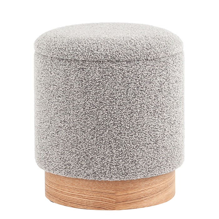 Пуф с ящиком Холли XS букле серый Stool Group 21B810BCB-S BCB-10