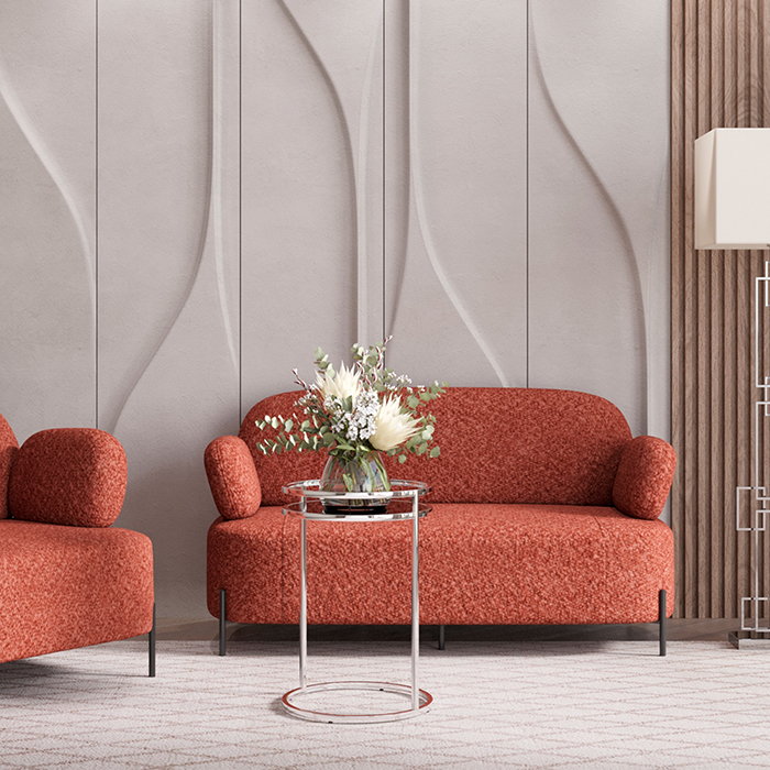 Диван Кэнди букле коралловый Stool Group vd-dv-candy-cm63