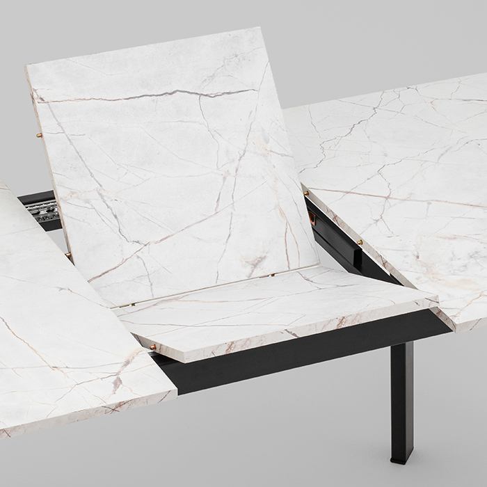 Стол Batu New 120-160 D80 Азул оникс подстолье черное Stool Group AV 1209/1-1200/800-C509-9005