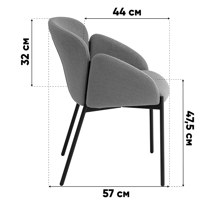 Стул Melia светло-серый Stool Group DC-3090 KD 3018-14 black legs