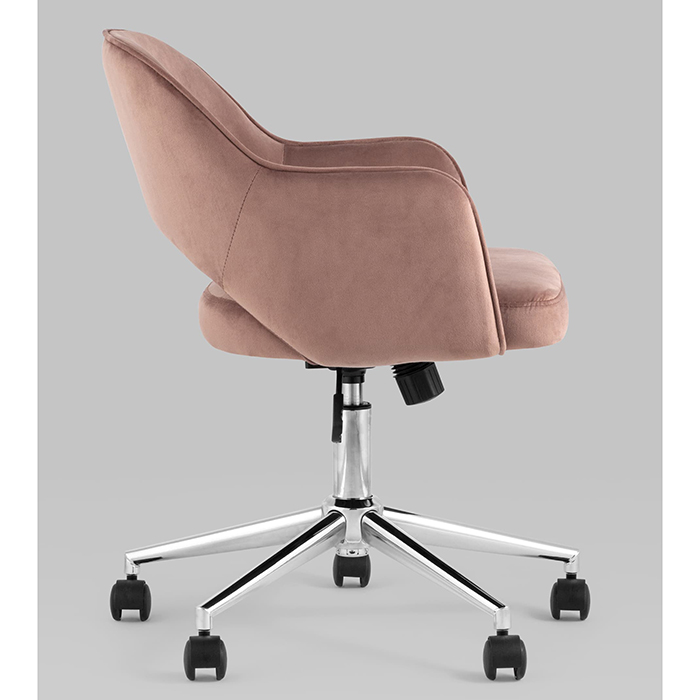 Кресло офисное Кларк велюр розовый Stool Group CLARKSON PINK CHROME