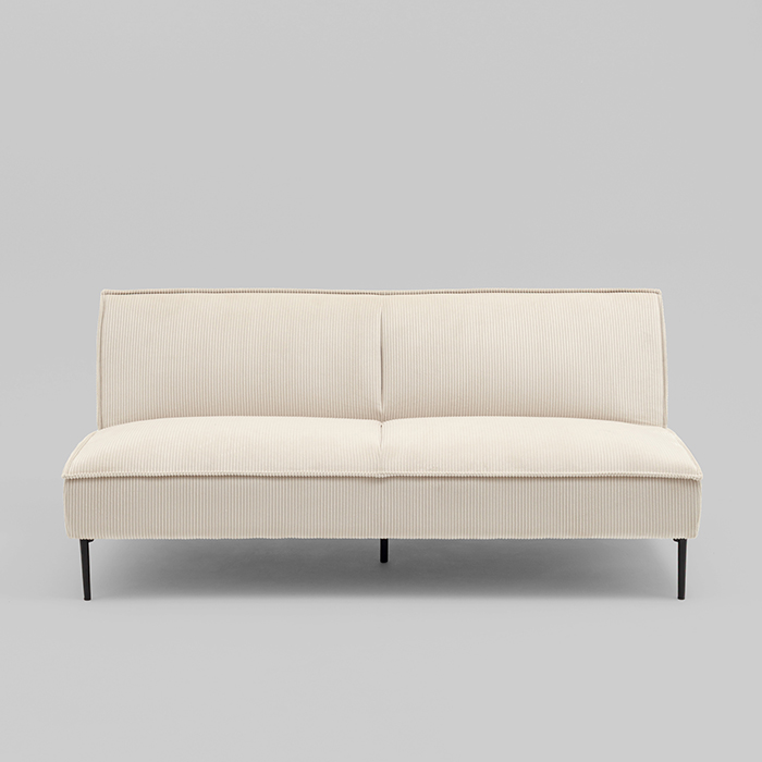 Диван прямой Кассель велюр рельефный молочный Stool Group vd-cassel-cl-bone