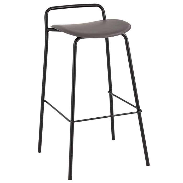 Комплект барных стульев Mantis экокожа тёмно-серый (4 шт) Stool Group 9083T dark grey X4