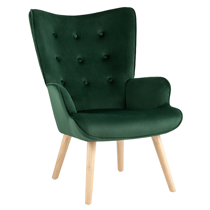Кресло Хью велюр тёмно-зелёный Stool Group QH-8901K HLR-57
