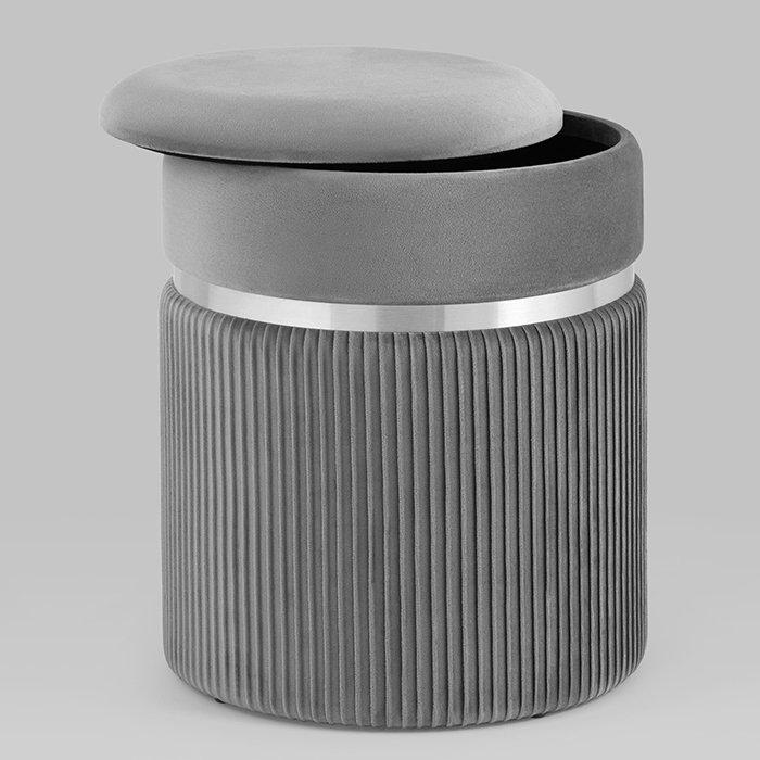 Пуф Миранда с ящиком велюр серый Stool Group 19B352VA-8167-54