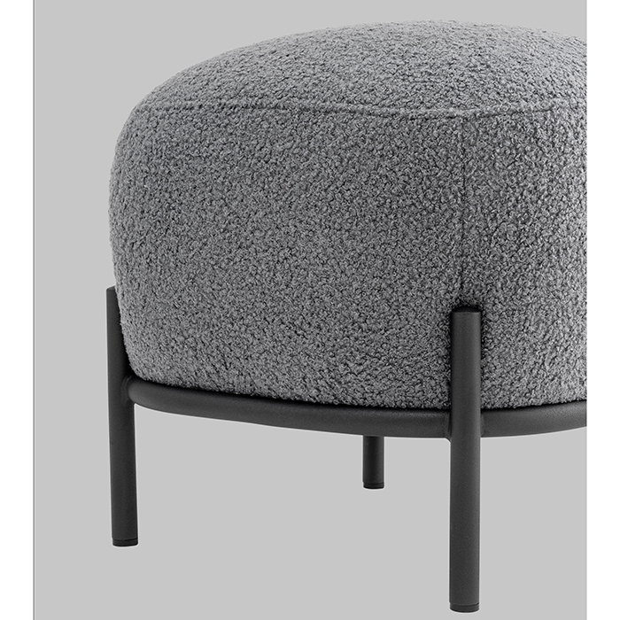 Пуф Стоун букле Fluffy тёмно-серый Stool Group vd-pf-stone-fl-grey