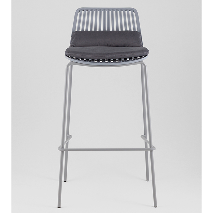 Стул барный Louran с подушкой серый Stool Group D-012H-75 grey