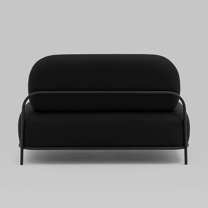 Диван Стоун рогожка черный Stool Group vd-dv-stone-f14