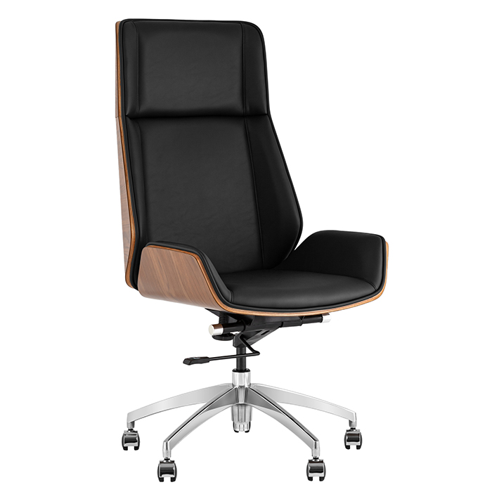 Кресло офисное TopChairs Crown чёрный Stool Group A312 8383-29 walnut back