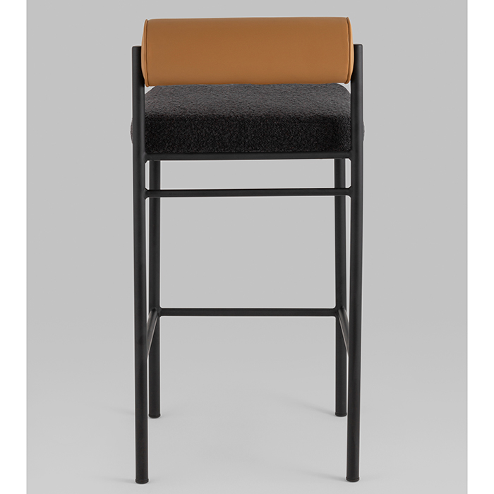 Стул барный Балла тёмно-серый с коричневой экокожей Stool Group FDC9939 sDC6095-10+b270-28