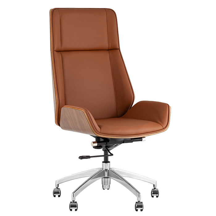 Кресло офисное TopChairs Crown коричневый Stool Group A312 8383-14 walnut back