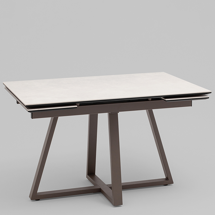 Стол Керас 120-1 D80 см керамика Carmen light grey подстолье коричневое Stool Group AV 2127-1200/800-CLG-7006T