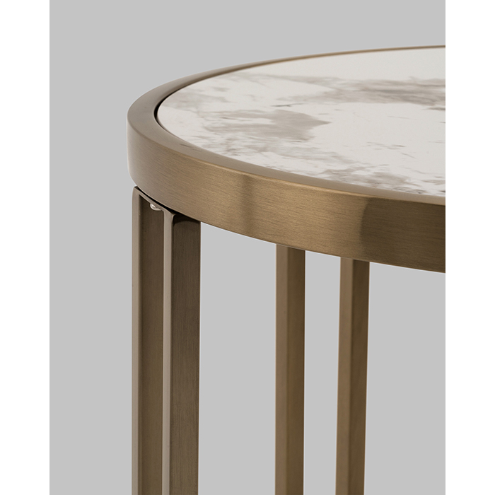 Журнальный столик Алиада D55 светлая керамика Stool Group EET-279-BRCG