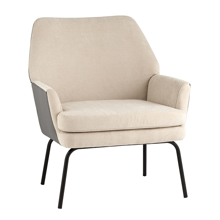 Кресло Харви бежевый с серой экокожей Stool Group QH-8312K 263-10+b XC309-8