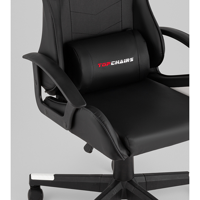 Кресло игровое TopChairs Warden чёрно-белый Stool Group GF-8066-5 black+white