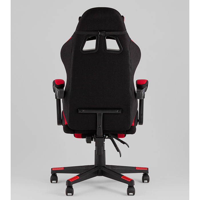 Кресло игровое TopChairs Prophet с оттоманкой чёрно-красный Stool Group GF-8086 TT701+TT703