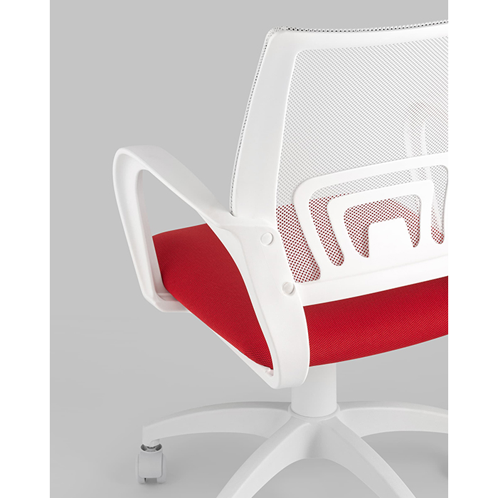 Кресло офисное TopChairs белый/красный Stool Group ST-BASIC-W/WH/26-22