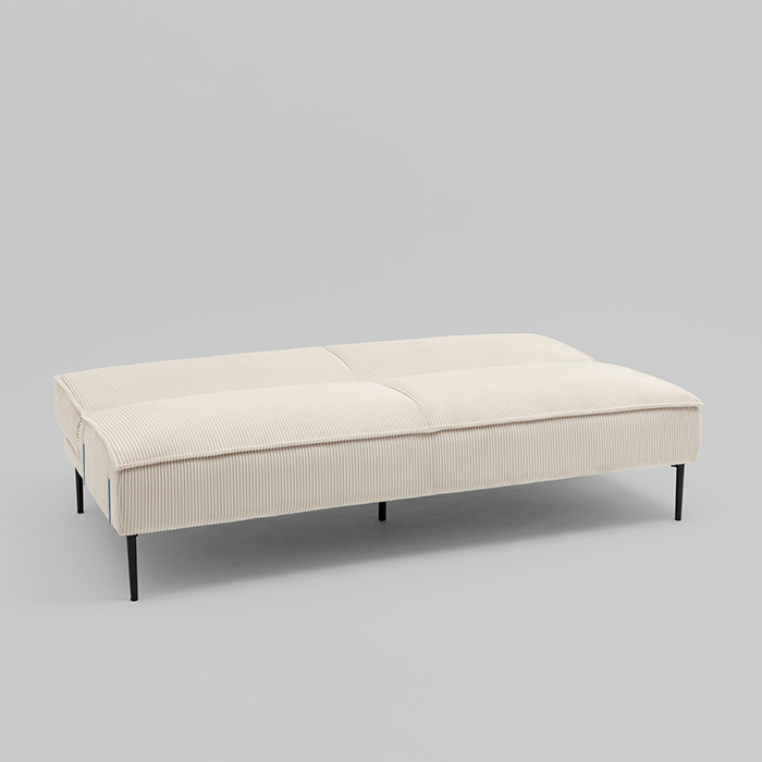 Диван прямой Кассель велюр рельефный молочный Stool Group vd-cassel-cl-bone