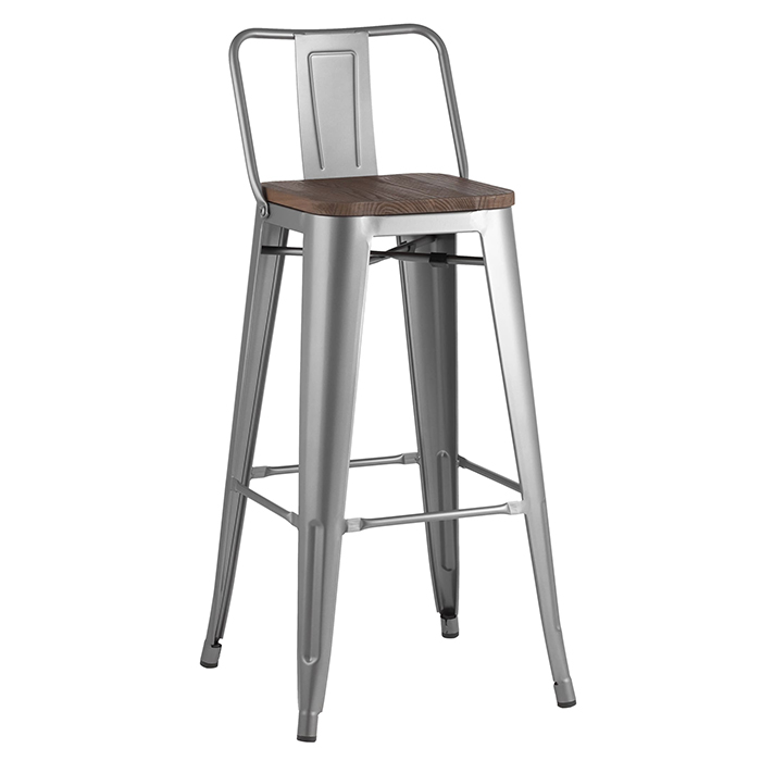 Стул барный Tolix серебристый Stool Group YD-H765E-W YG-15