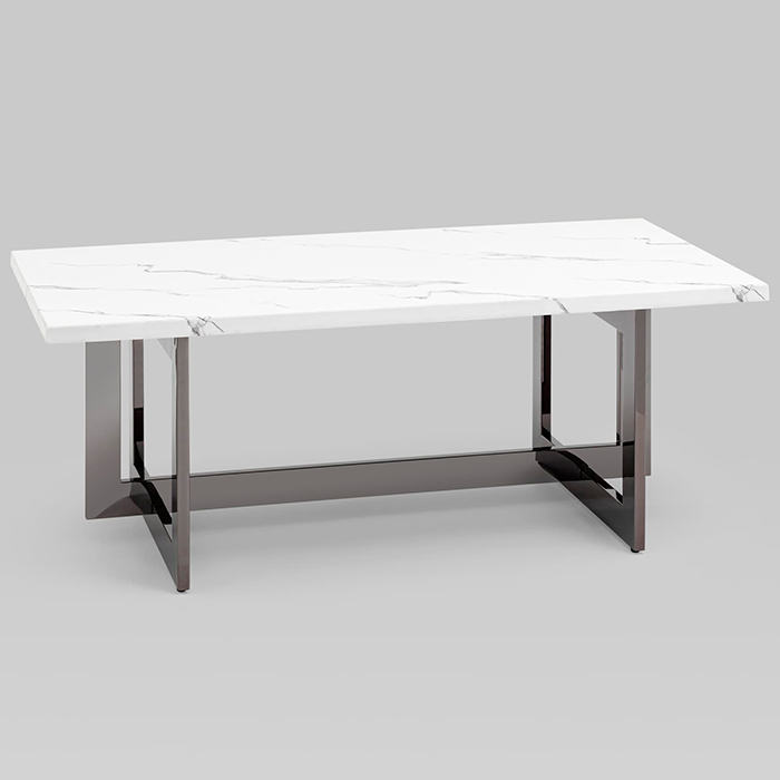 Журнальный столик Нэйтан 122х61 белый мрамор Stool Group ECT-0106-GM