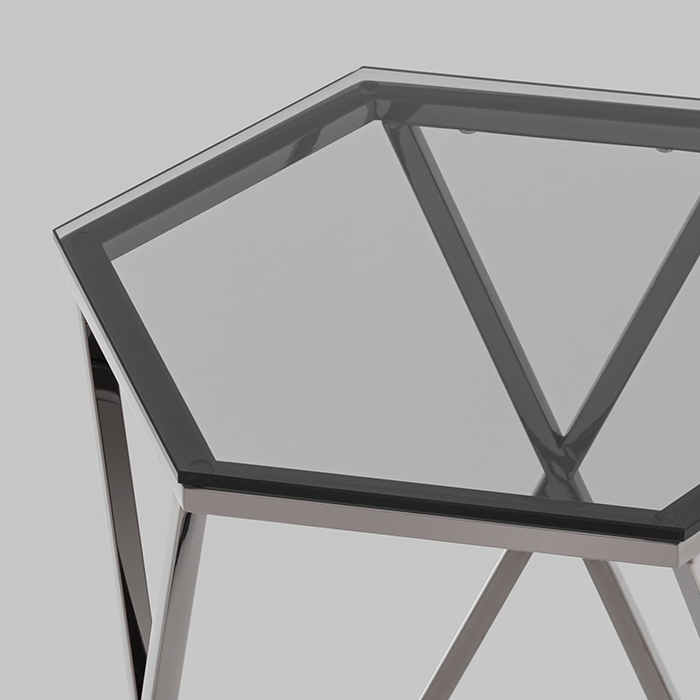 Журнальный столик Круз 48х42 стекло Stool Group EET-187-GM