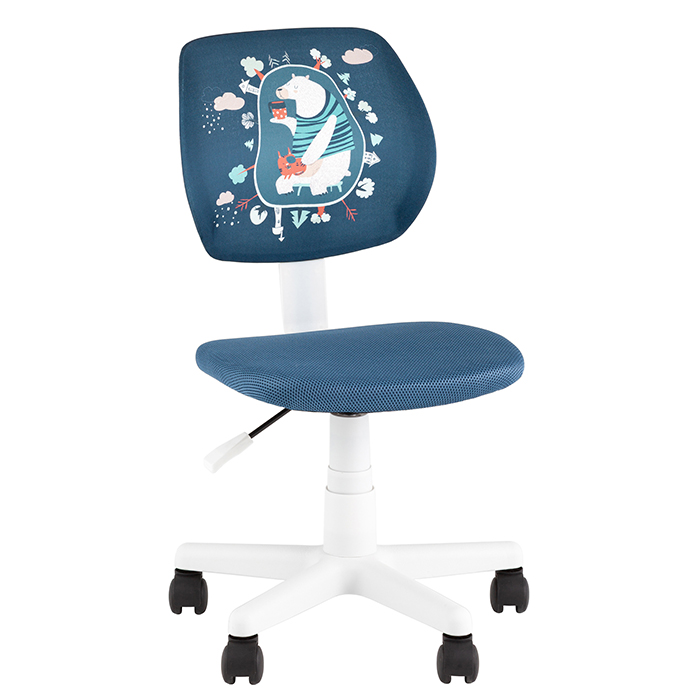 Кресло компьютерное детское Лоло Bear белый Stool Group 5256D-W blue DW-112 Bear