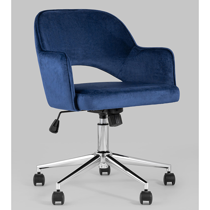 Кресло офисное Кларк велюр синий Stool Group CLARKSON BLUE CHROME