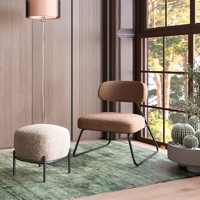 Кресло-лаунж Kate бежевый Stool Group CQ-2020 - BMG K8022-6