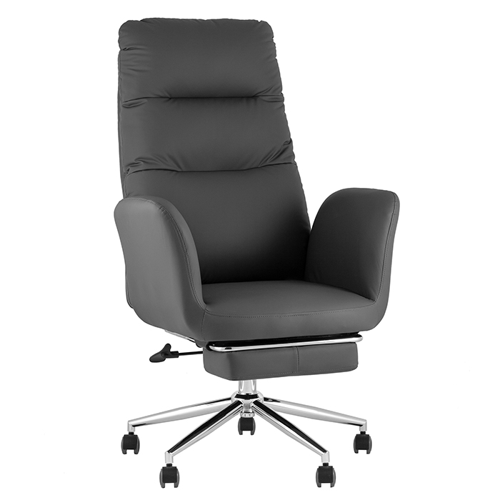 Кресло офисное TopChairs Solid с оттоманкой серый Stool Group DD-004-OT NC grey