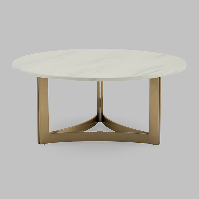 Журнальный столик Кассия D90 светлая керамика Stool Group ECT-292-BRCGS-white 333-2