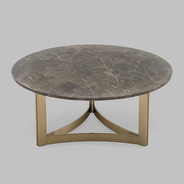 Журнальный столик Кассия D90 темная керамика Stool Group ECT-292-BRCGS-brown 5105-9
